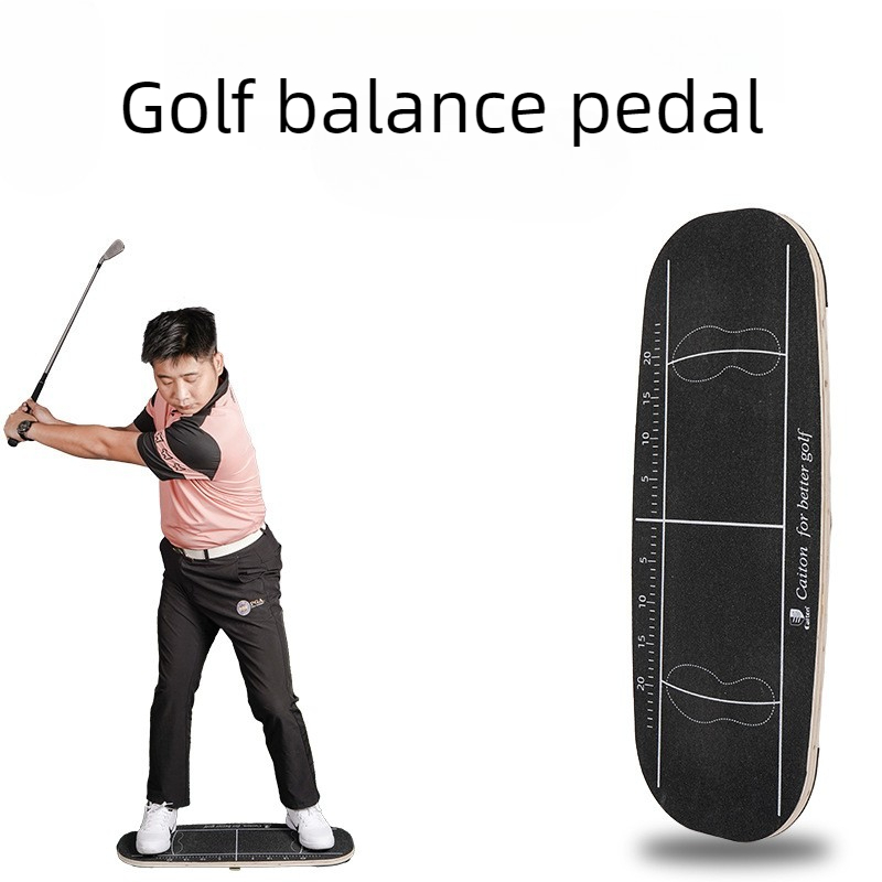 Golf Equipment Beginners - แป้นเหยียบกอล์ฟป้องกันการลื่นไถล บอร์ดทรงตัวสำหรับผู้เริ่มต้น ทำจากไม้ ทนทาน ช่วยฝึกวงสวิง อุปกรณ์กีฬาสำหรับมืออาชีพ
