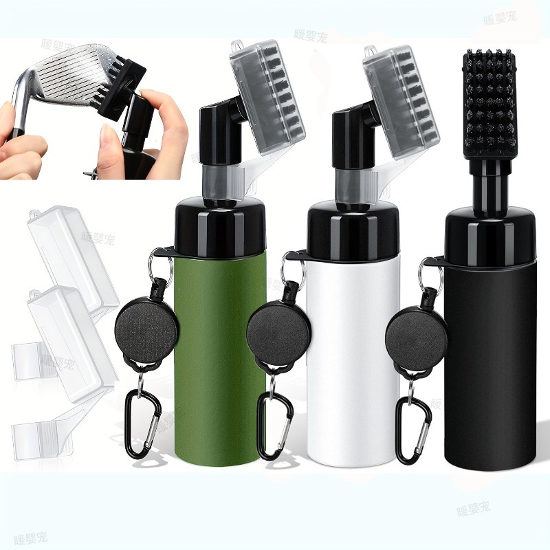 Golf Equipment Indoor - แปรงทำความสะอาดไม้กอล์ฟ อุปกรณ์เสริมกอล์ฟ แปรงทำความสะอาดร่องแบบพกพา ขวดสเปรย์ แปรงทำความสะอาดไม้กอล์ฟ เครื่องมือทำความสะอาดไม้กอล์ฟ