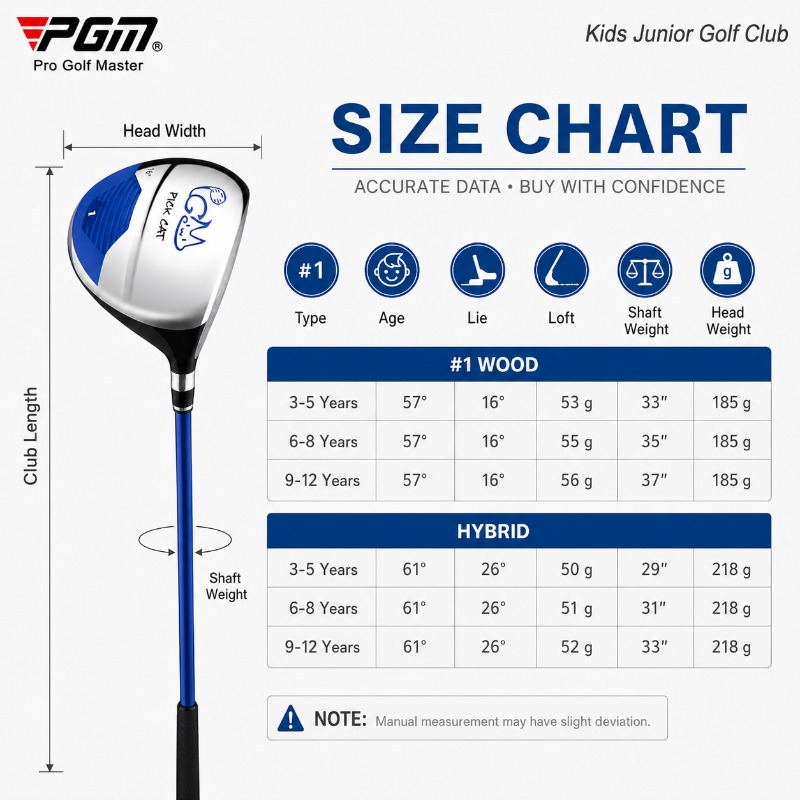 ไม้กอล์ฟไฮบริดสำหรับเด็ก PGM K - Golf Equipment For Kids บทวิจารณ์และราคา